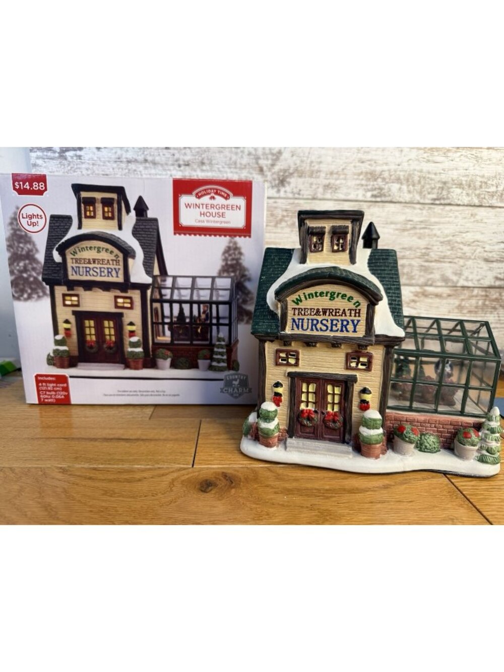 Holiday Time WINTERGREEN HOUSE Tree And Wreath Nursery With Box